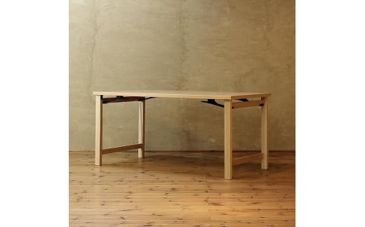 折畳みダイニングテーブル 150×75 ナチュラル色 折り畳み WAプラス