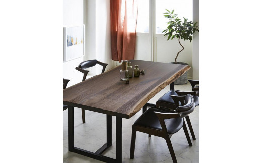 ラミエッジテーブル ウォールナットW1550(WN色椅子・脚セット)【関家具】|