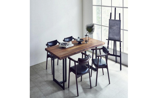 ラミエッジテーブル ウォールナットW1550(WN色椅子・脚セット)【関家具