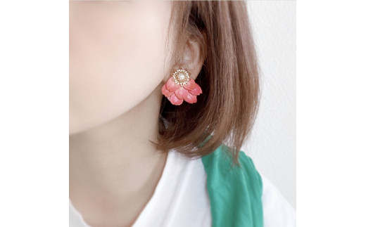 桜さくら / 花びらモチーフ 革花ピアス アクセサリー ピアス - 長崎県