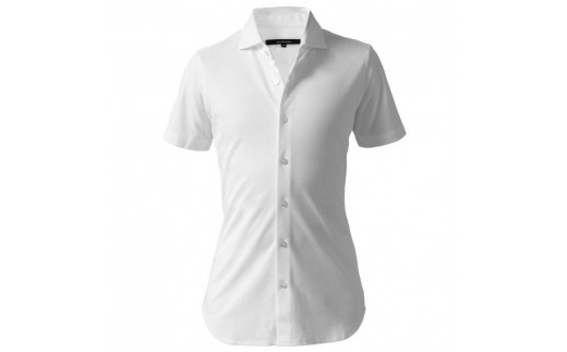 DJS-004 decollouomo メンズドレスシャツ半袖（生地／コンコルド）ピュアホワイト／Lサイズ