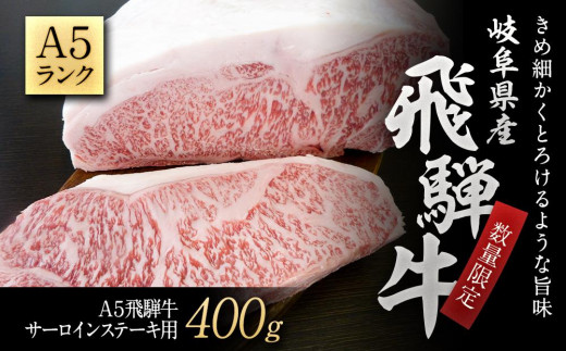 A５等級飛騨牛サーロインステーキ用400g【数量限定】