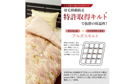 抗菌・消臭・温熱・羽毛移動防止特許構造】羽毛増量タイプ 掛け布団