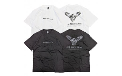 HAWK MOON RICHEモノクロTシャツ (ブラック・ホワイト各1枚計2枚セット/ユニセックス) [サイズ選択可]