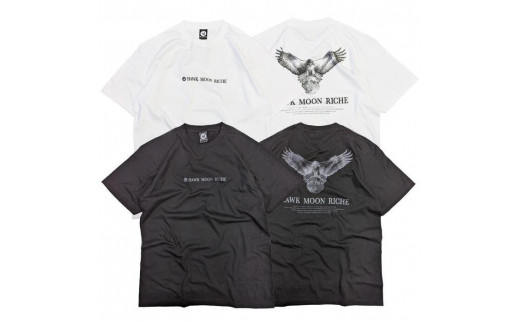  HAWK MOON RICHEモノクロTシャツ （ブラック・ホワイト各１枚計2枚セット/ユニセックス）　Lサイズ 752112 - 大阪府高槻市