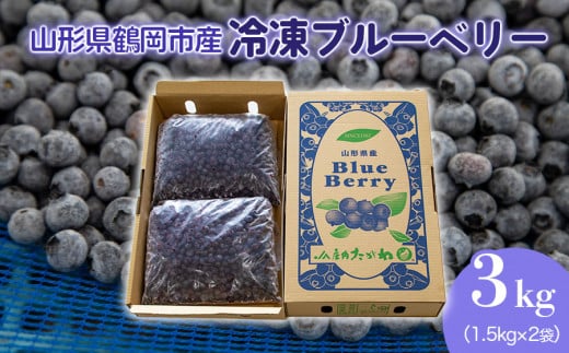 【数量限定】鶴岡産冷凍ブルーベリー　3kg（1.5㎏×2袋） 638316 - 山形県鶴岡市