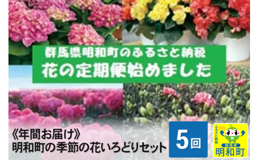 [№5756-0055]【年間5回お届け】明和町の季節の花いろどりセット