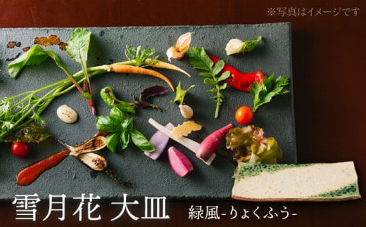 [美濃焼]雪月花 大皿(緑風)[JYUZAN-寿山-] 食器 プレート 和風 