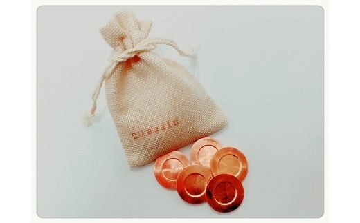 純銅抗菌チップ5個巾着袋入り 日本製【チップ（10g/1枚）×5個入】