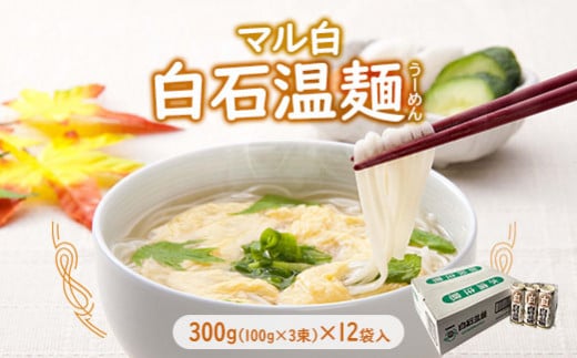 マル白 白石温麺　300g(100g×3束)×12袋入【08026】