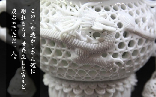 【茂右ェ門窯】 新竜巻籠目透一段 [UCP003] 焼き物 やきもの インテリア
