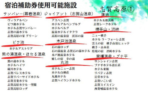 山ノ内町町内宿泊補助券（6枚）1年間有効[№5658-0286] - 長野県山ノ内