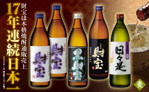 A1-22456／麦焼酎 飲み比べセット 5合瓶 4種5本セット