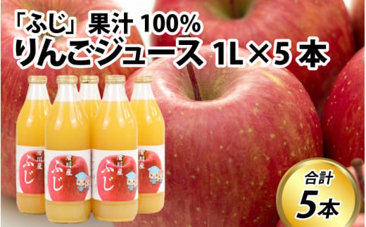 １００％りんごジュース 1L×5本 711131 - 富山県滑川市