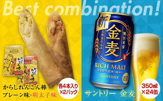 FKK19-06C からしれんこん棒2種とビール（金麦）のセット