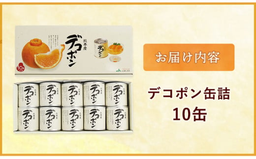 デコポン缶詰10缶入り《60日以内に順次出荷(土日祝除く)》熊本県 葦北郡 津奈木町 あしきた農業協同組合 JAあしきた 柑橘 デコポン フルーツ  果物 缶詰 送料無料|株式会社ローカル