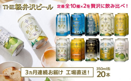 THE軽井沢ビール　10種20缶　飲み比べ　ギフトセット 3カ月定期便　クラフトビール 地ビール