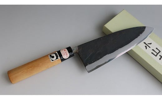28-325 小山本手打刃物（熊本県伝統的工芸品） 白紙鋼 出刃6寸 両刃