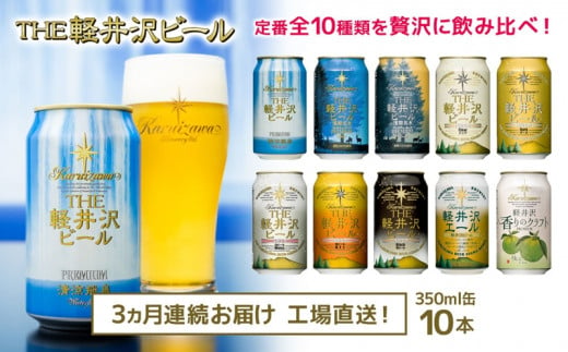 THE軽井沢ビール　10種10缶　飲み比べ　ギフトセット 3カ月定期便　クラフトビール 地ビール