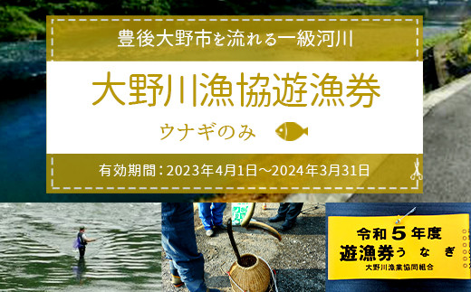 024-260 大野川漁協遊漁券 ウナギ・アユ・エノハを除く全魚種 - 大分県