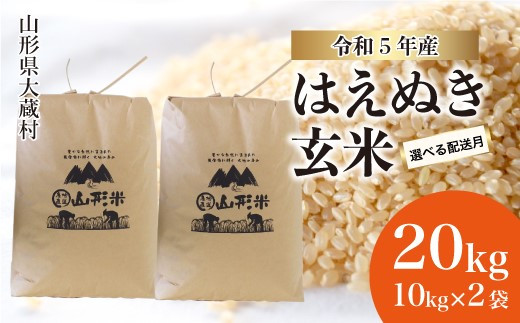 令和5年産 大蔵村 はえぬき 【玄米】 20kg （10kg×2袋）|株式会社ちいき物産（もがみ南部営業所）