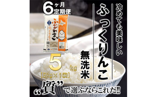 2023年5月発送開始『定期便』北海道深川産ふっくりんこ5kg(無洗米)全6回【5101146】 661318 - 北海道深川市