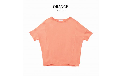 【オレンジ】レディース綿・モダール半袖デザインTシャツ(FL23SS-0011W)【サイズ XL】 662601 - 愛媛県松山市