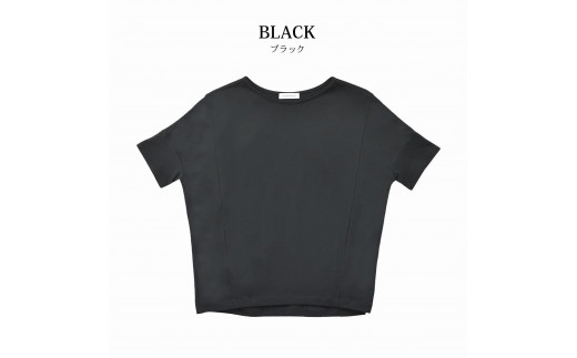 【ブラック】レディース綿・モダール半袖デザインTシャツ(FL23SS-0011W)【サイズ L】 662596 - 愛媛県松山市