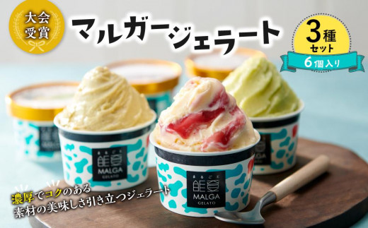 写真：大会受賞マルガージェラート３種セット（6個入り)
