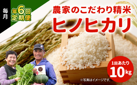 【6回定期便】農家のこだわり精米 10kg × 6回 合計60kg ヒノヒカリ