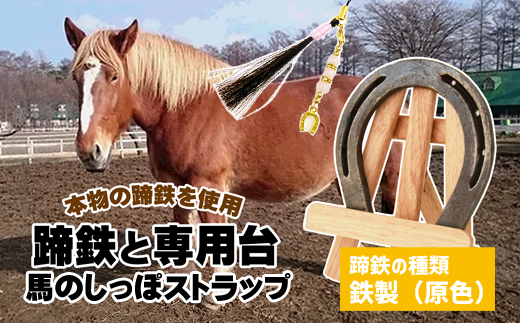 馬っこパークオリジナルセット ＜鉄製 原色＞（蹄鉄・専用台・馬のしっぽストラップ）【馬っこパーク・いわて】/ ウマ グッズ アクセサリー 本物 820230 - 岩手県滝沢市