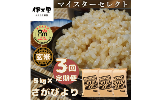 【定期便】【玄米】さがびより５kg×３回 B559 672636 - 佐賀県伊万里市