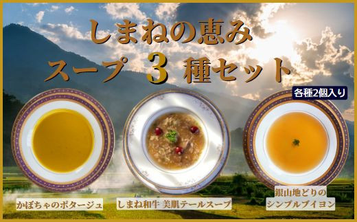 しまねの恵みスープ３種セット しまね和牛・銀山地どり・かぼちゃ