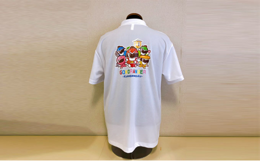 レインボー戦隊 五湖レンジャー 白色大人用ポロシャツ（熊川宿との