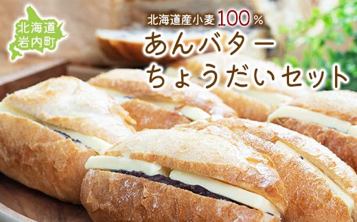 あんバターちょうだいセット 北海道産 小麦 100% パン 詰め合わせ 小豆 ゆめぴりか F21H-366 676461 - 北海道岩内町