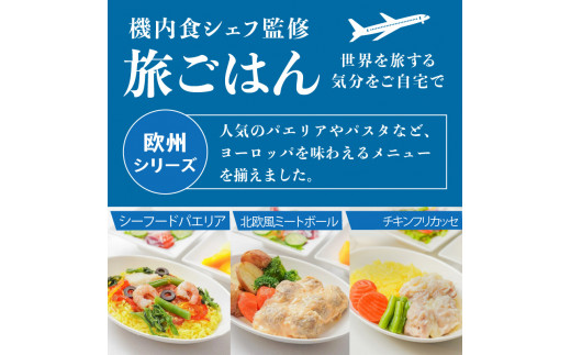 機内食シェフ監修の旅ごはん3種セット 欧州シリーズ 3種6食【061D-004】