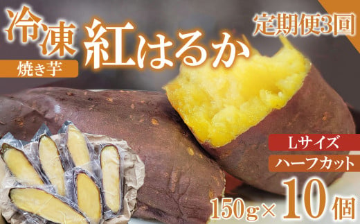 【定期便3ヶ月】冷凍 焼き芋 紅はるか Lサイズ ハーフカット 10個 約1.5kg 781349 - 長野県千曲市