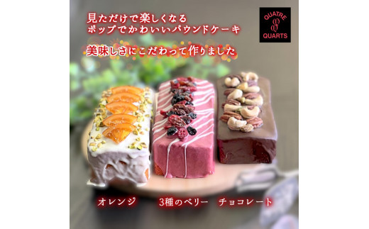 パウンドケーキ 詰め合わせ 3種類 焼き菓子 ベリーパウンド チョコ