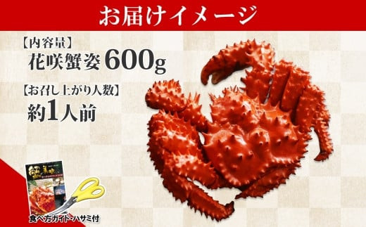 1304. カニ 茹で 花咲蟹 600g かに カニ 花咲ガニ 花咲カニ 蟹肉