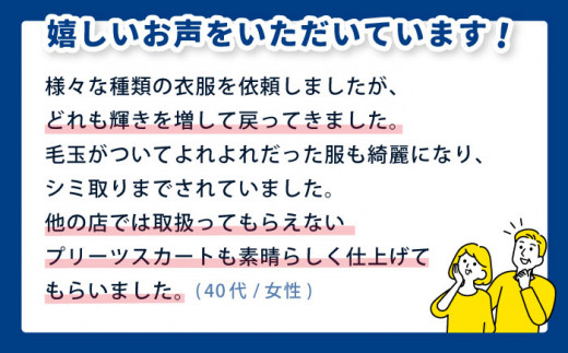 宅配クリーニング 衣類10点までプラン 長崎市/スワンドライ [LCP003