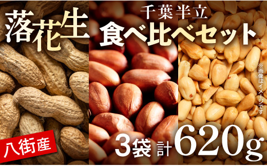 【八街市産落花生】千葉半立3種セット 計620g 殻付き/素煎り/バター 236441 - 千葉県八街市
