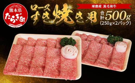 [順次発送]球磨産 黒毛和牛 ロース すき焼き用 500g(250g×2パック)[ 牛肉 肉 すき焼き すきやき ロース やわらか 小分け 和牛 ]