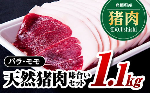 江の川shishi 味合いセット 1.1kg バラスライス600g モモスライス500g AI-4 猪肉 いのしし肉 イノシシ肉 ジビエ 未経産 猪汁 すき焼き 鍋 焼肉