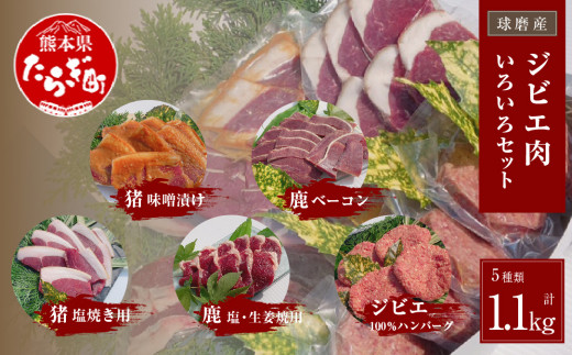 ジビエ】球磨産 ジビエ 肉 いろいろ セット 計1100g 【 熊本県 多良木