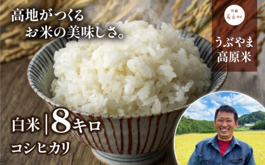【令和5年米】うぶやま高原米(コシヒカリ2kg×4袋) 851441 - 熊本県産山村