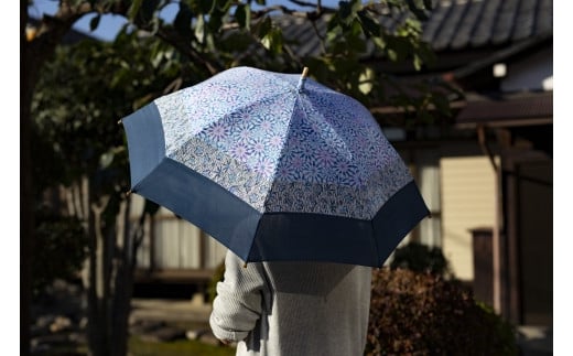 【東京染小紋】世界に一つのグラデーション　伝統の小紋を掛け合わせた手差し型染　UV日傘（３柄）