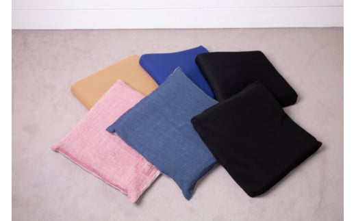 Fin plast Cushion ブラックプラス ニット & 縮(縞紺×縞ベージュ)