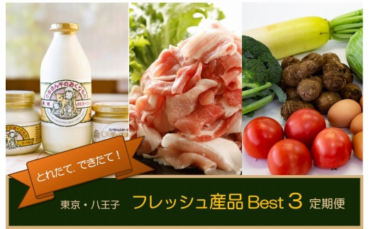 とれたて・できたて！東京・八王子　人気フレッシュ産品　３か月定期便