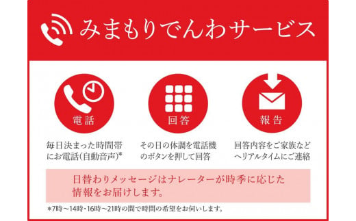 みまもりでんわサービス【携帯電話】 （3か月間） 480557 - 和歌山県海南市