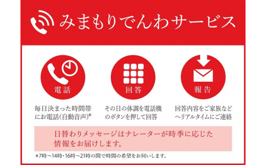 みまもりでんわサービス【携帯電話】 （6か月間） 480558 - 和歌山県海南市
